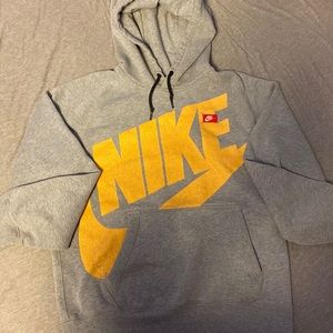 Womans Nike gray and yellow hoodie